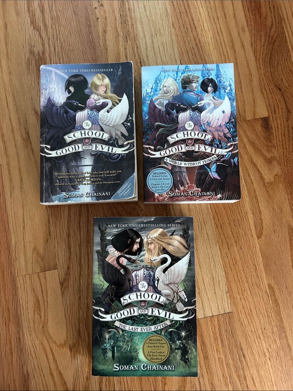 The School for Good and Evil Paperback Bundle - Black, White, Blue Covers